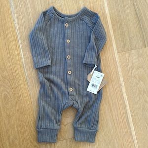 NWT ribbed cotton grey one piece 3-6mths